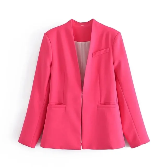 2 Piece Set Blazer Blazer Office Suit Pantsuit Simple Solid Color Suit