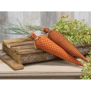 2/Set Orange & Black Polka Dot & Buffalo Check Carrots