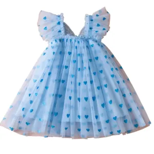 Baby Girl Summer Heart Butterfly Birthday Party Dress