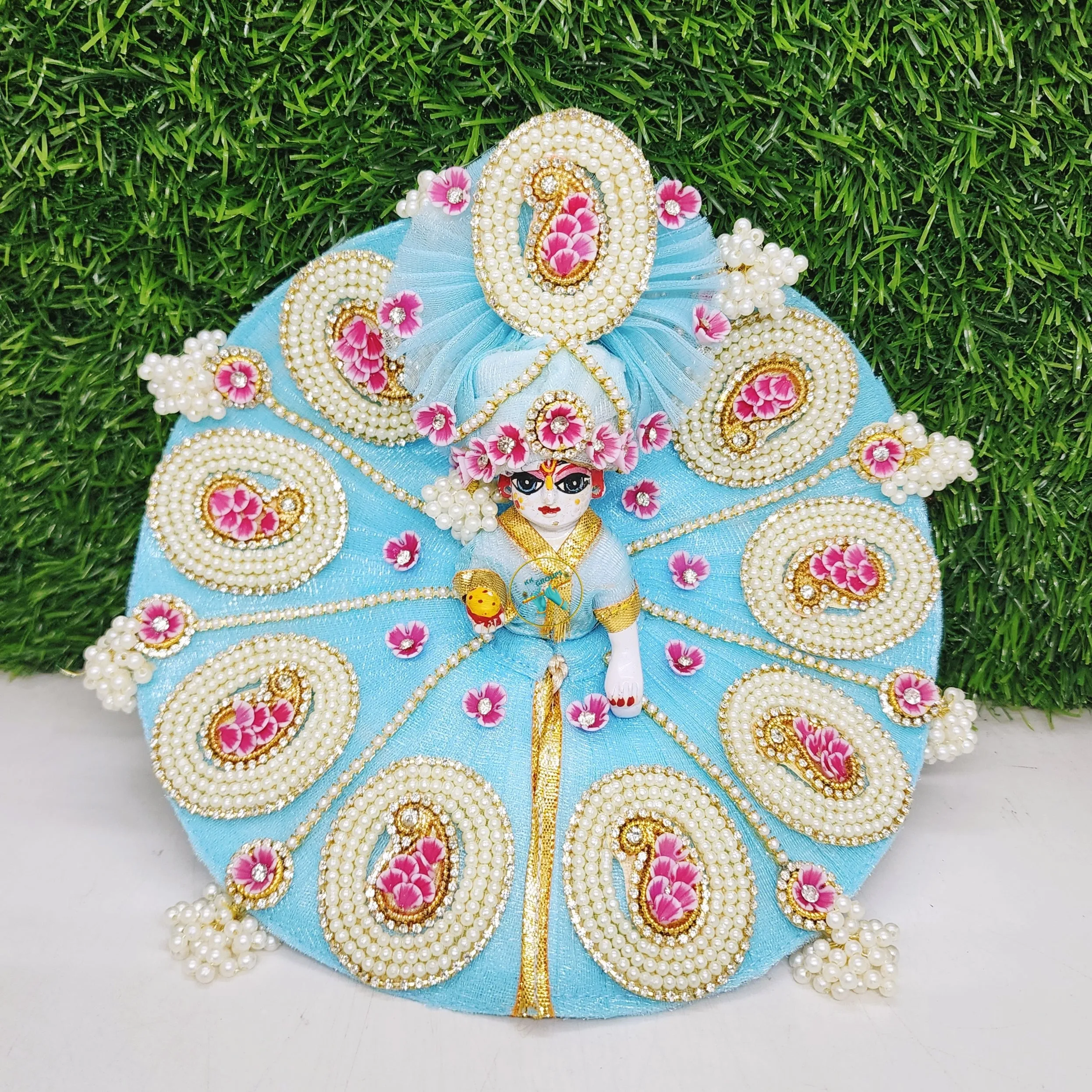 Beautiful heavy sky dress for laddu gopal ji