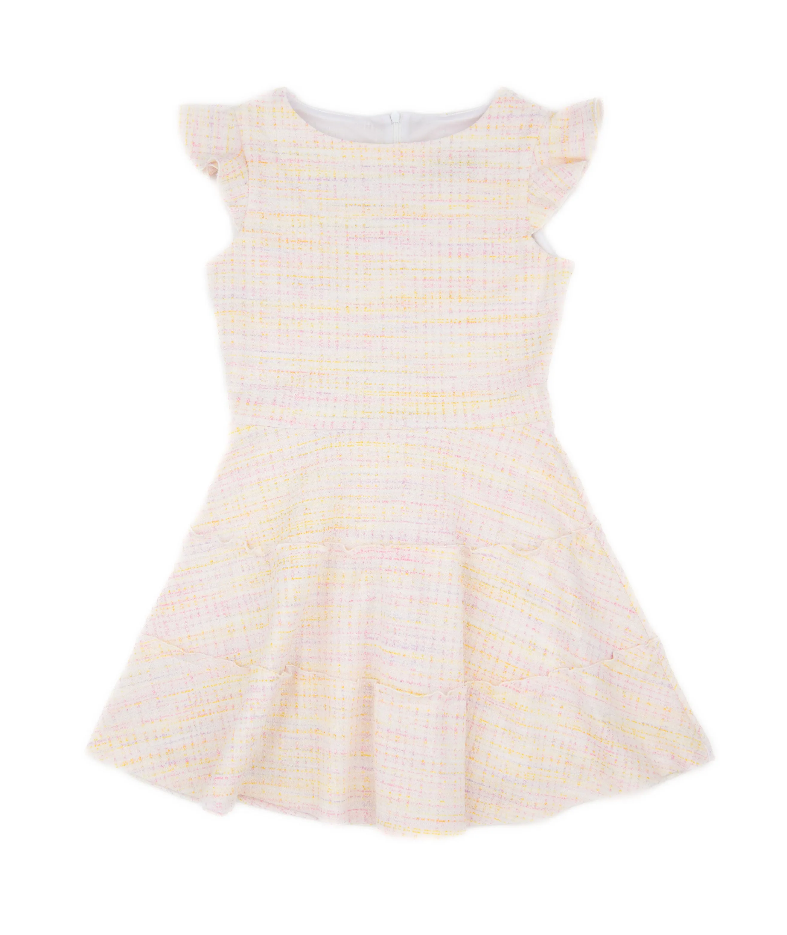 By Debra Girls Pastel Tweed 3 Tier Dress