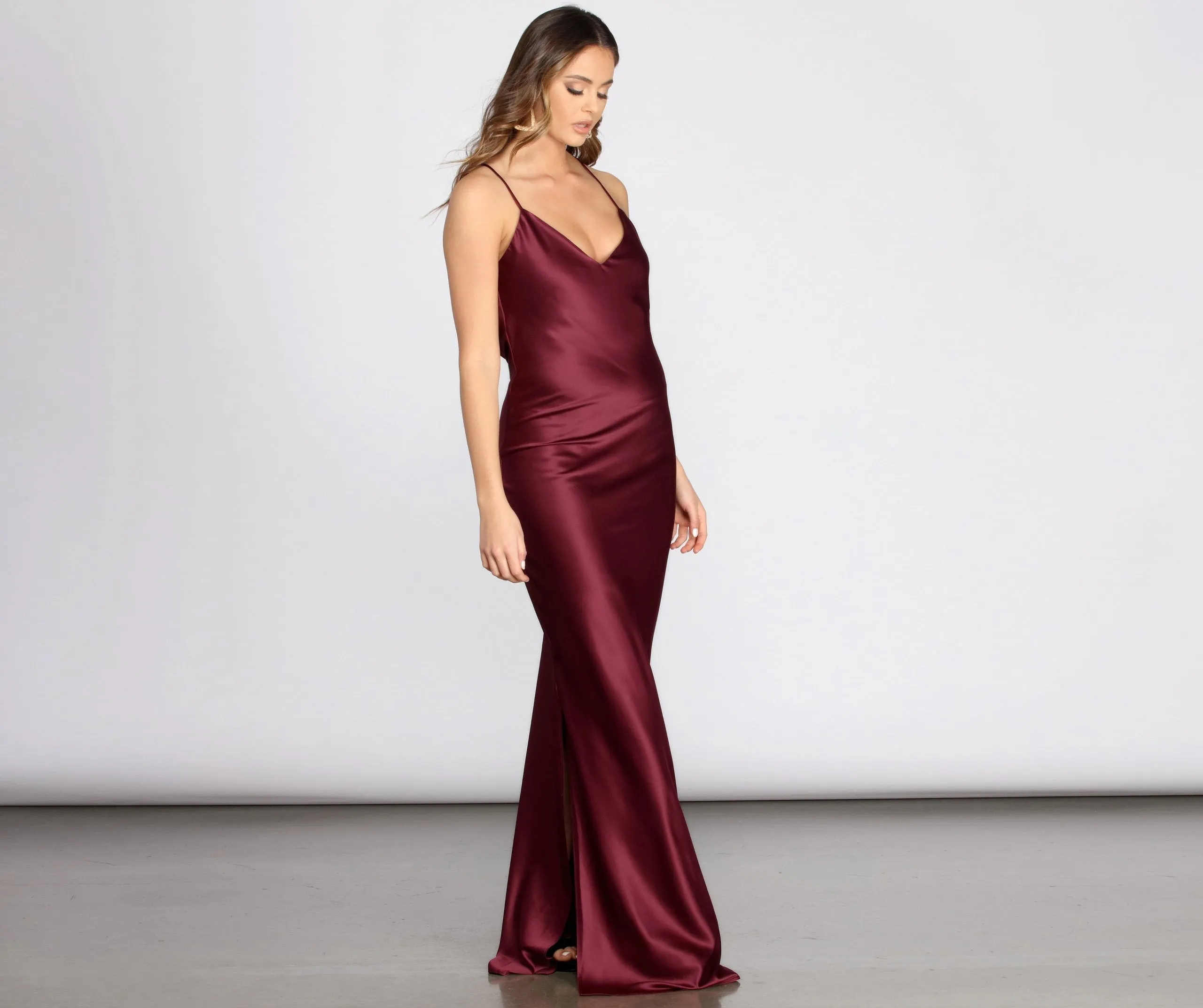 Chantel Cowl Stylish Back Satin Dress