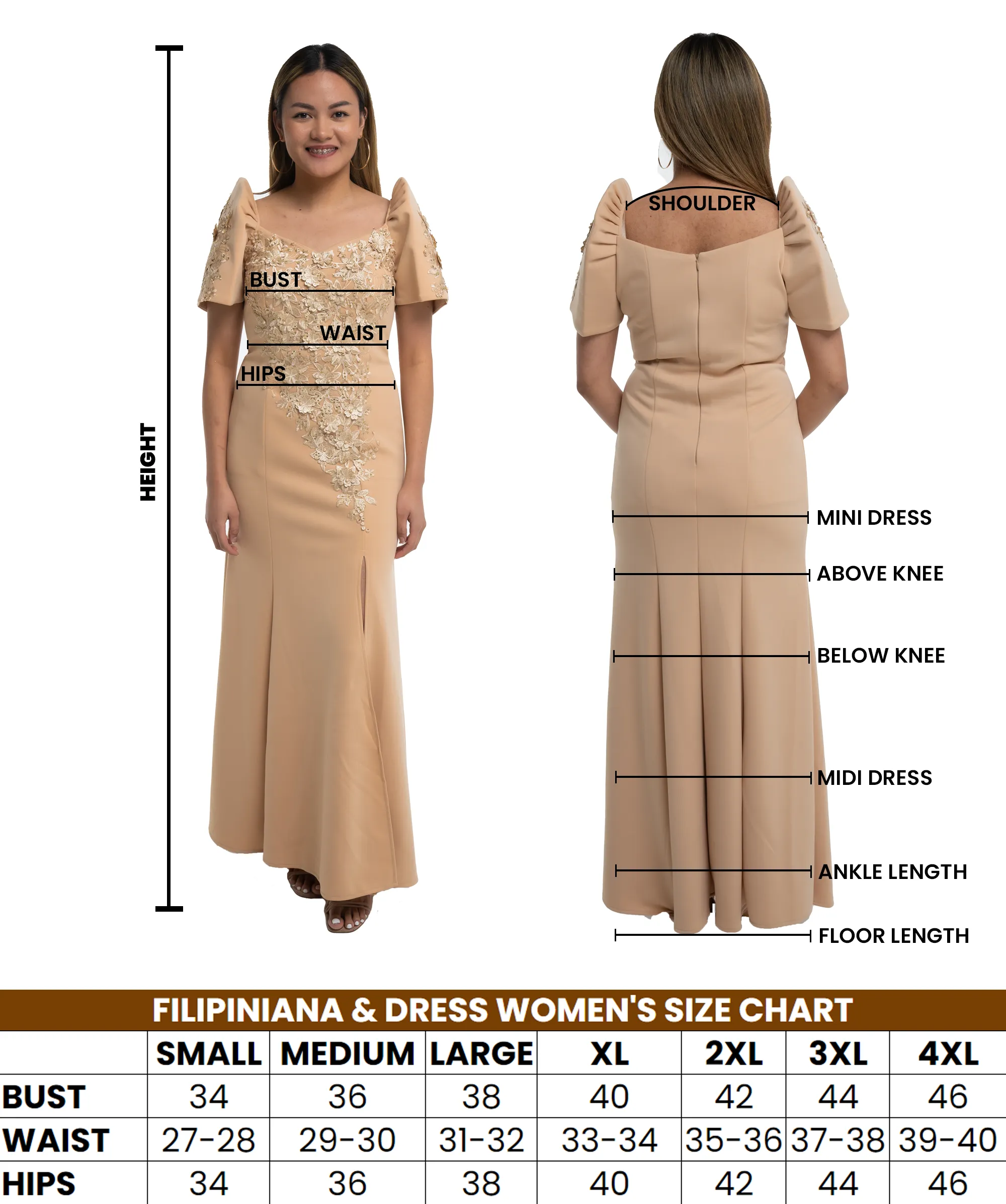 Duchess White Modern Filipiniana Midi Dress - Sandra - MR512