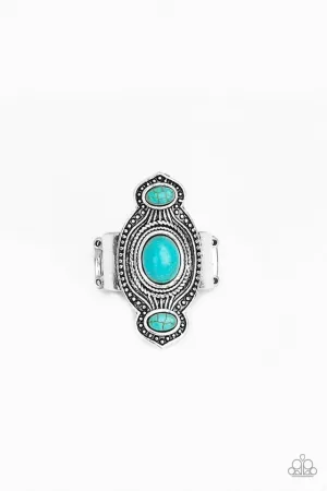 Dune Drifter Turquoise Blue Stone Ring - Paparazzi Accessories