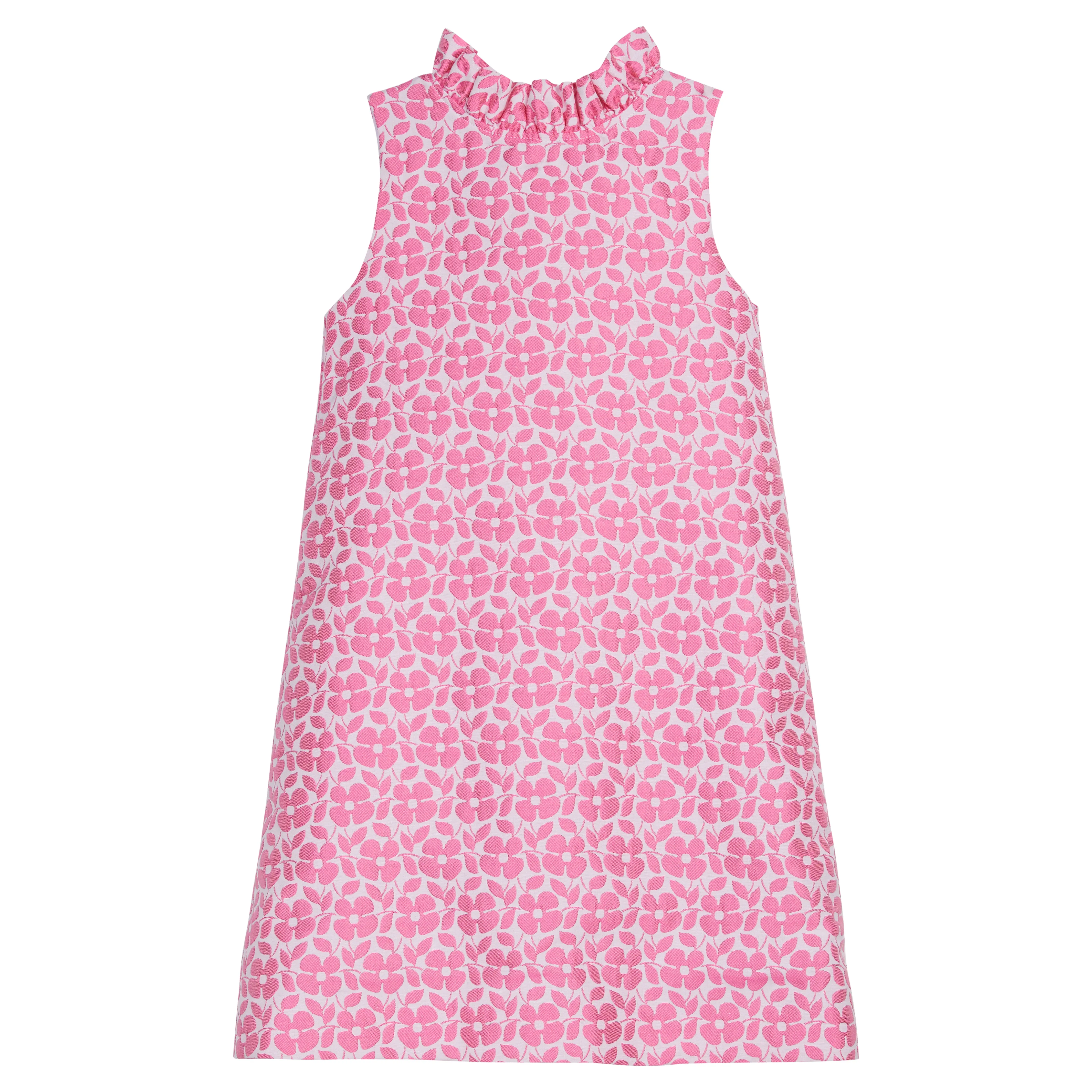 Elizabeth Dress - Pink Floral Jacquard