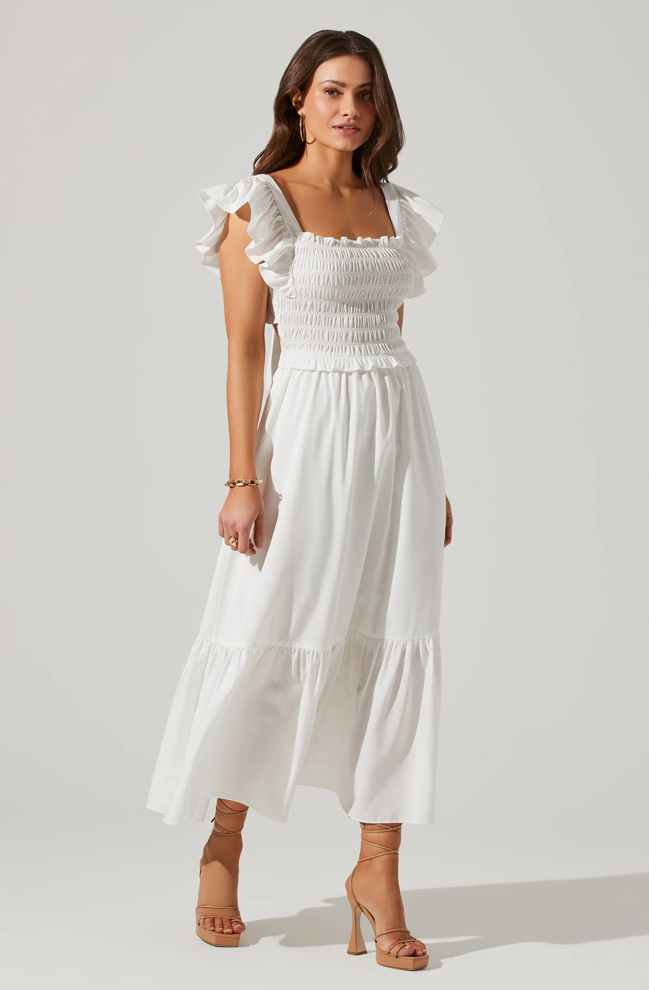 Flutter Sleeve Midi Dress