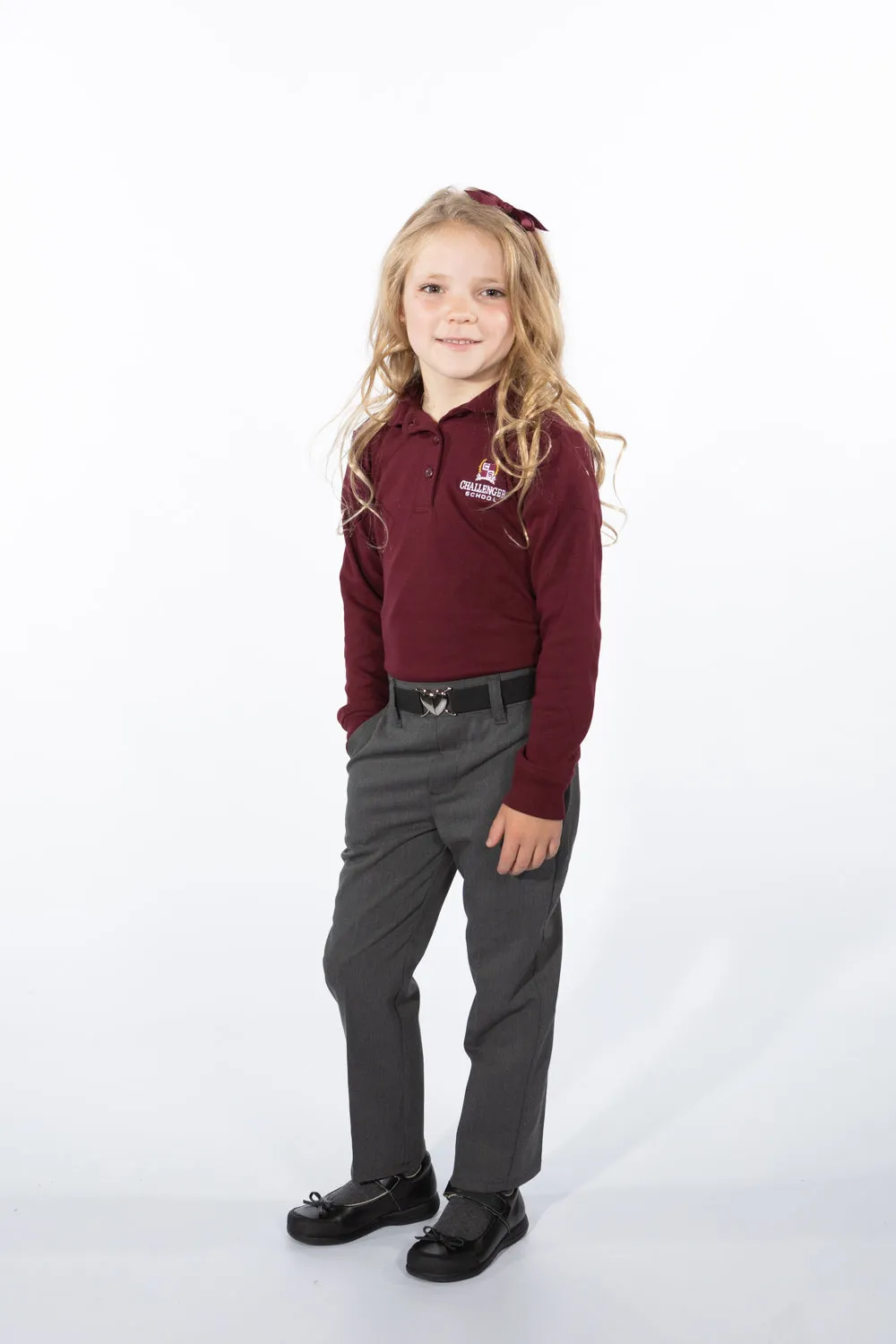 Girls Charcoal Heather Pants - Slim