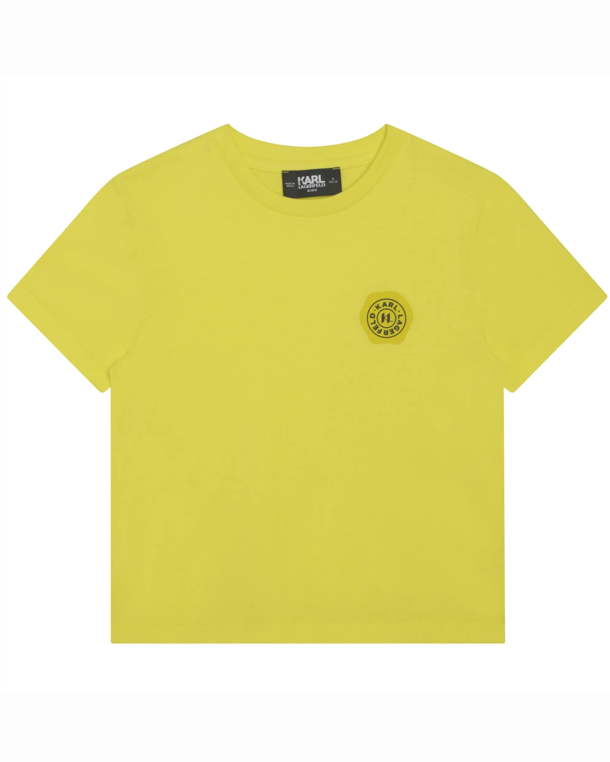 KARL LAGERFELD FW23 Organic Cotton Logo Short Sleeve T-shirt in Lemon