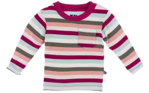 KicKee Pants Geology Stripe L/S Easy Fit Crew Neck Tee with Pocket