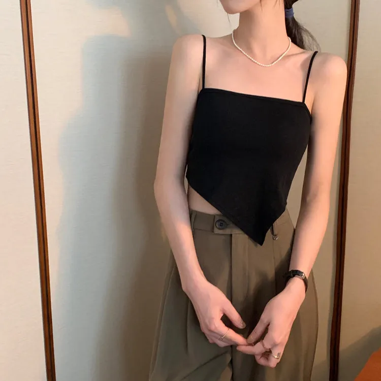 [Korean Style] Asymmetrical Spaghetti Cami Top