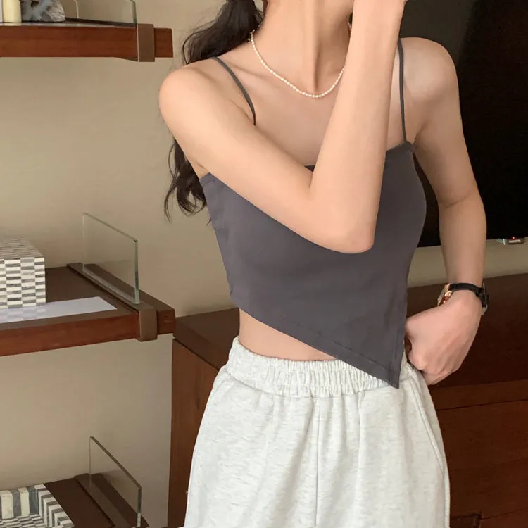 [Korean Style] Asymmetrical Spaghetti Cami Top