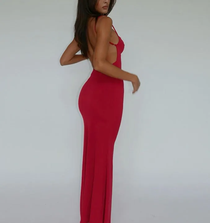 Lenore Backless Slim Maxi Dress