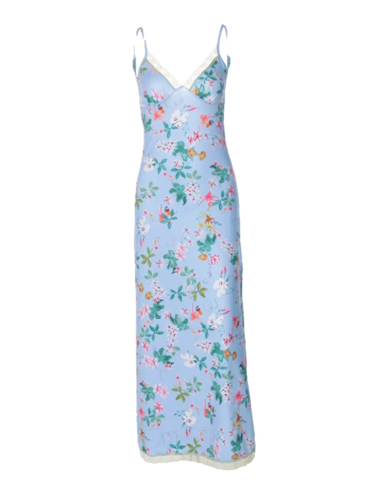 May V-Neck Floral Maxi Slip Dress