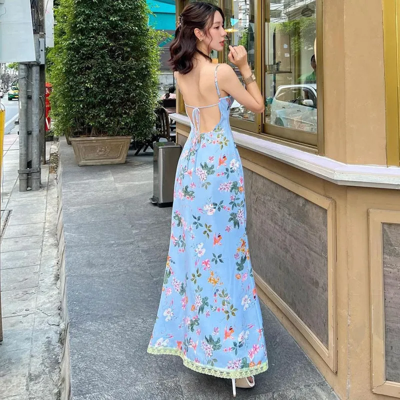 May V-Neck Floral Maxi Slip Dress