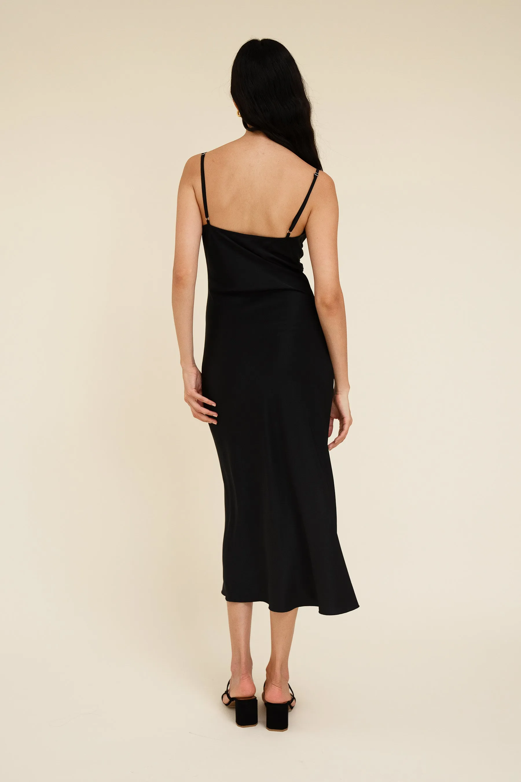 ROMY SLIP DRESS - NOIR