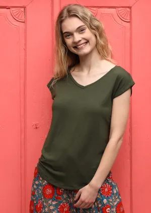 Simple Top V-neck Olive