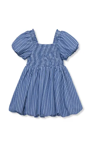 Stripe Puff Sleeve Bubble Dress