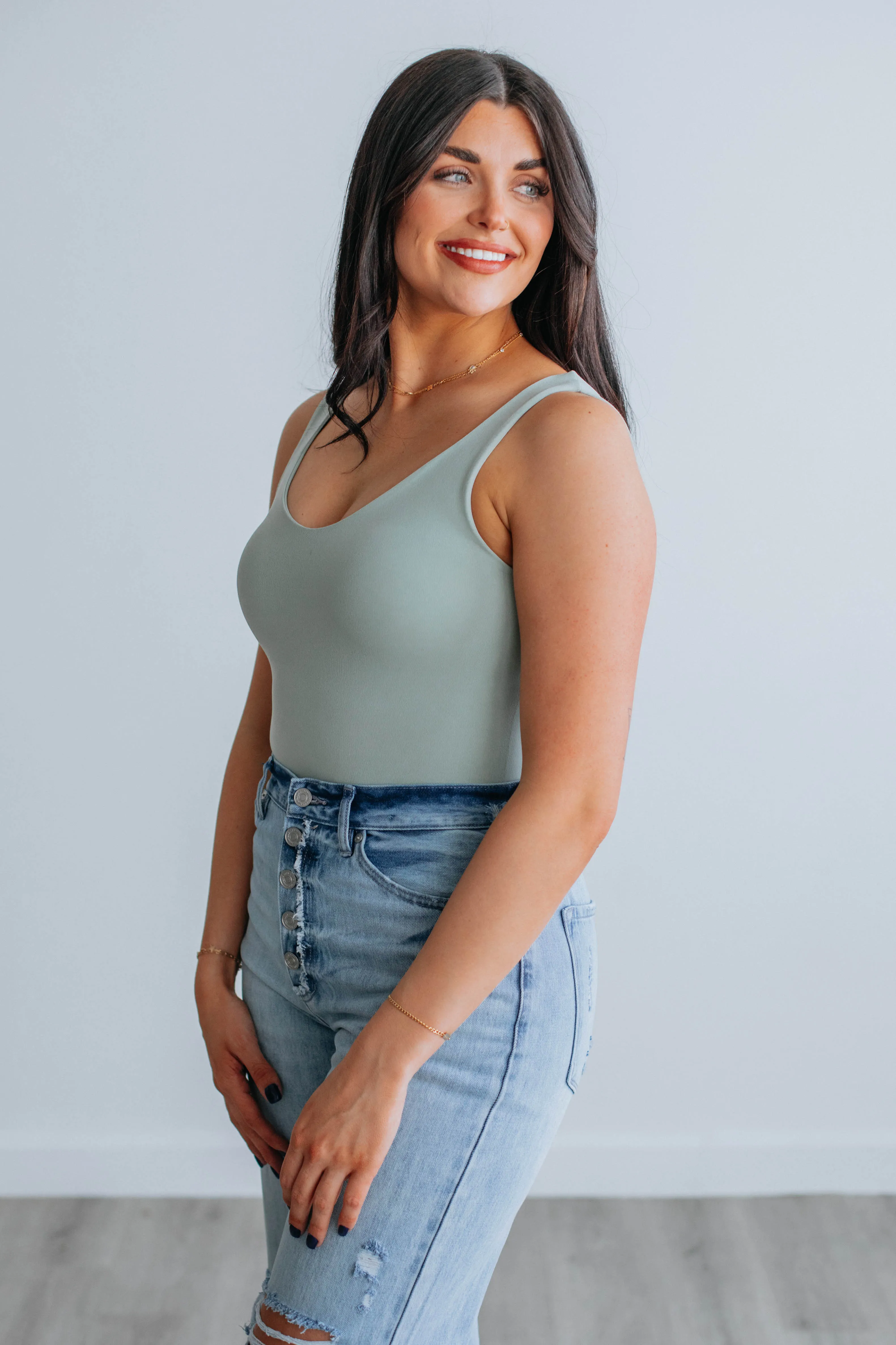 Sweet & Simple Bodysuit - Dusty Mint