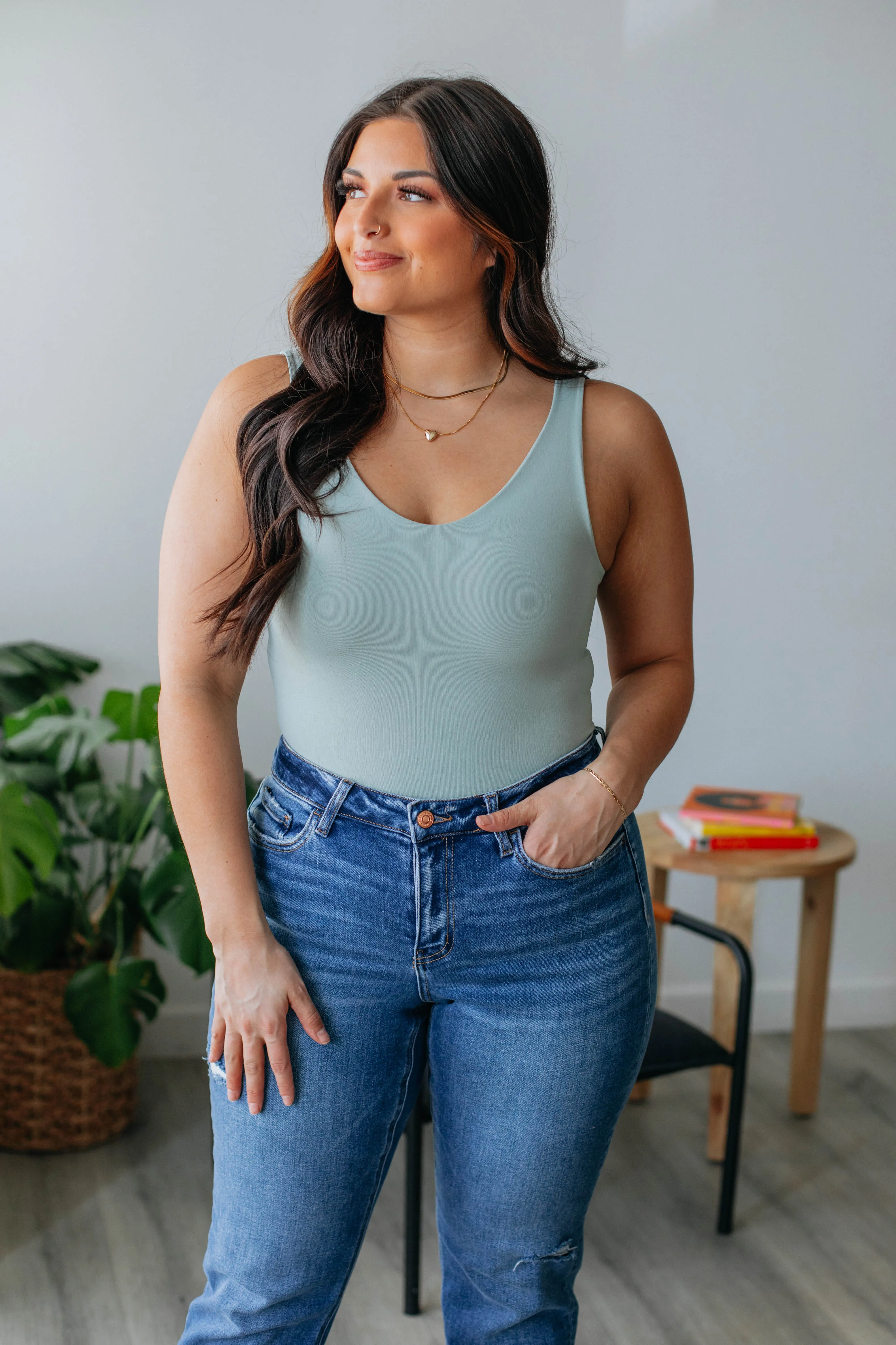 Sweet & Simple Bodysuit - Dusty Mint