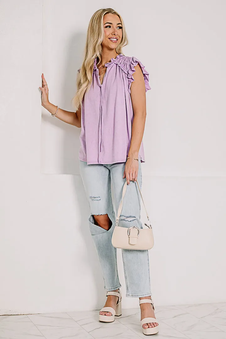 Unique Cutie Ruffle Sleeve Top