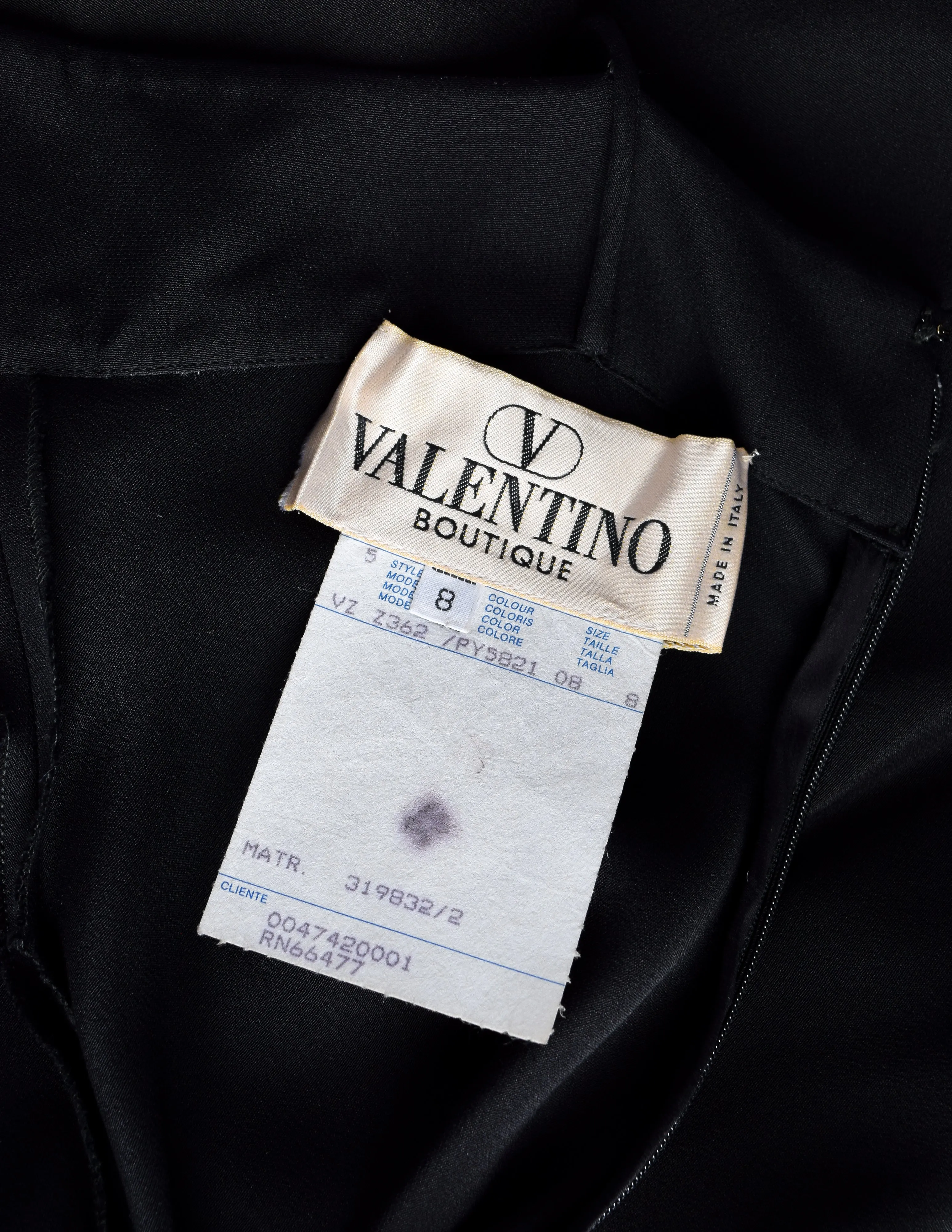 Valentino Vintage AW2000 Black Silk Bias Gown with Train