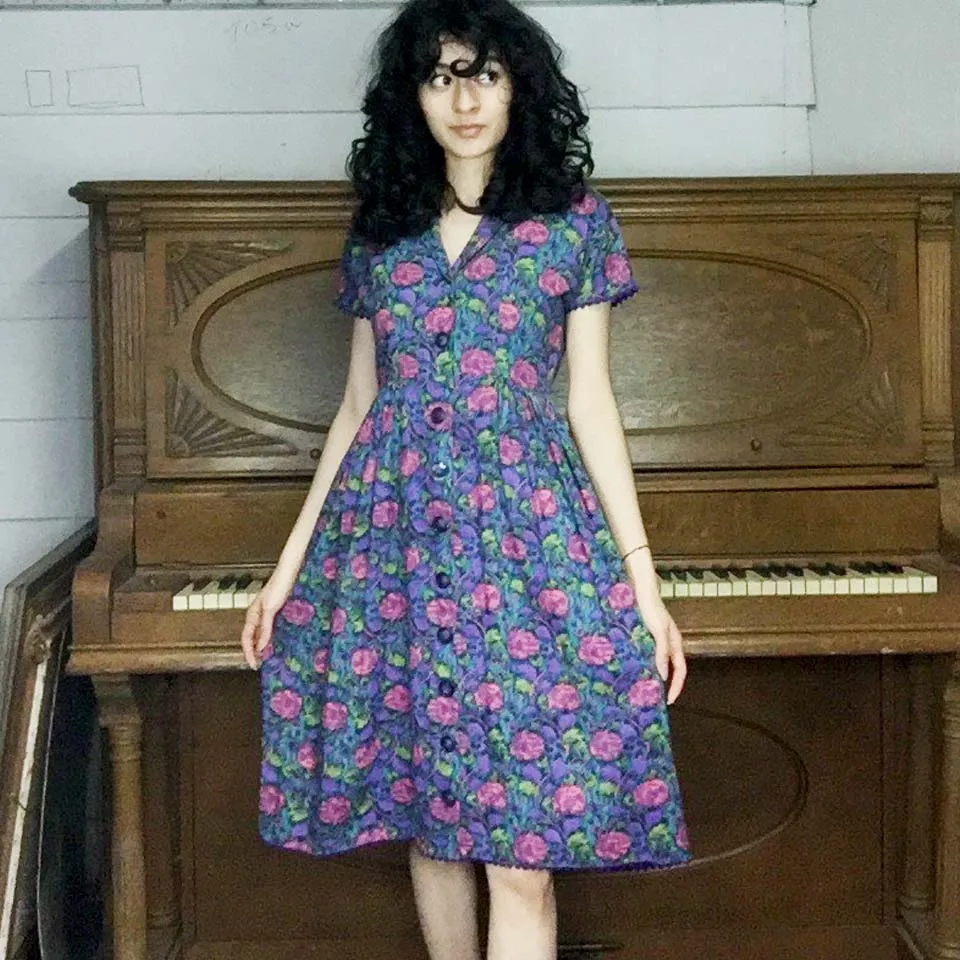 Vintage 80s does 50s | Floral Fit and Flare Dress