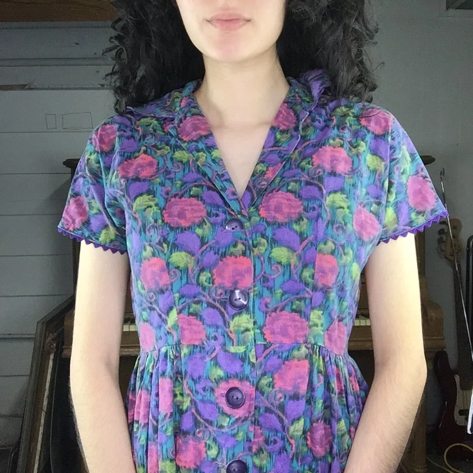 Vintage 80s does 50s | Floral Fit and Flare Dress