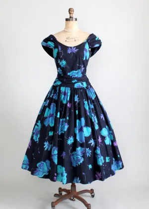 Vintage Laura Ashley Floral 1950s Style Dress