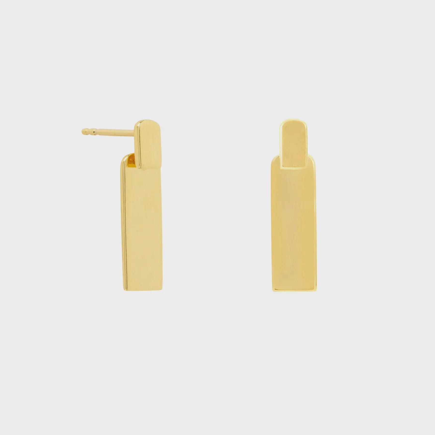 Vurchoo Minimal Rectangle Link Studs Gold