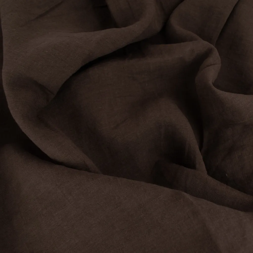 Washed Linen - Chocolate Brown