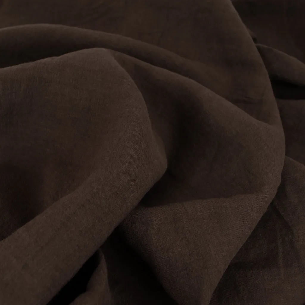 Washed Linen - Chocolate Brown