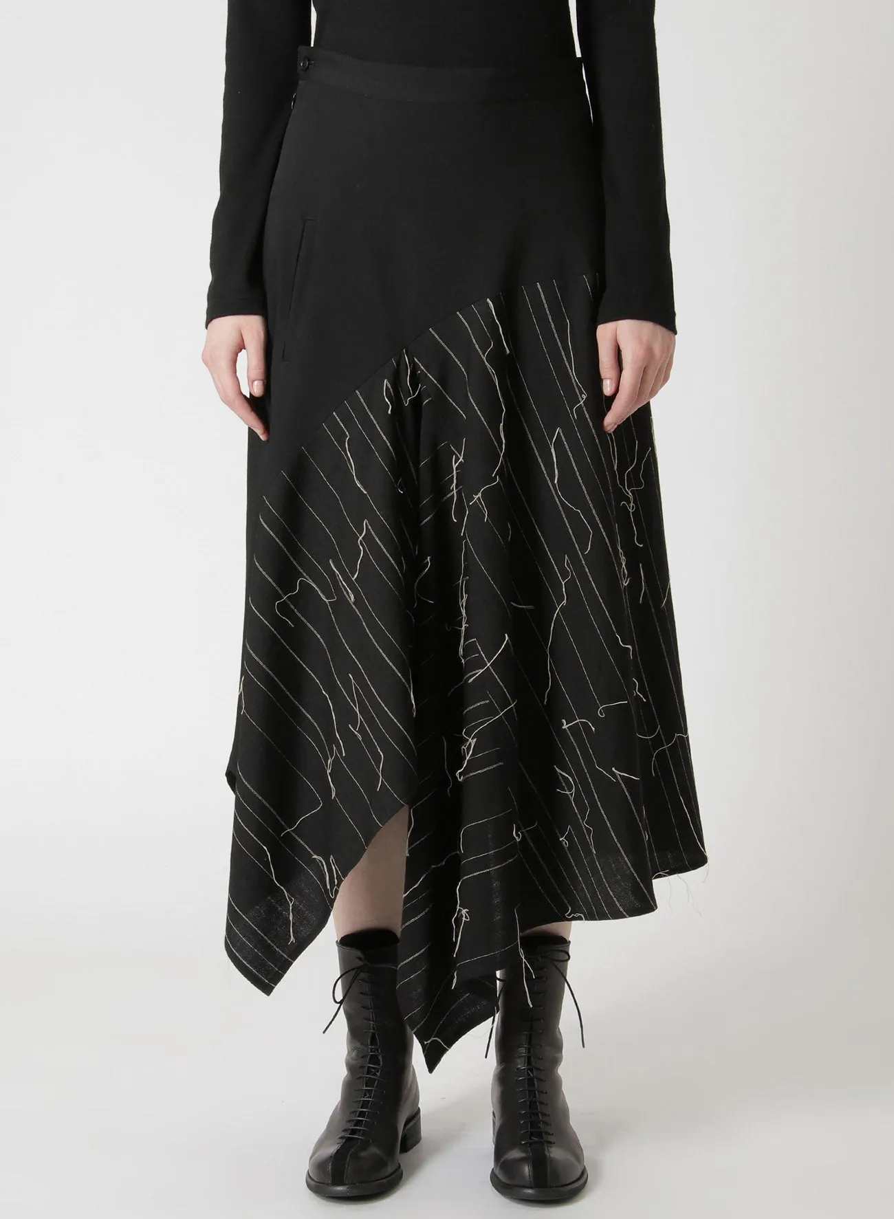 WOOL ASYMMETRIC FLARED SKIRT